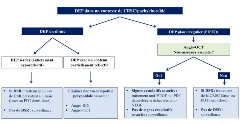 Figure 4. Algorithme de &nbsp;prise en charge des DEP chez les patients atteints d’une CRSC.
